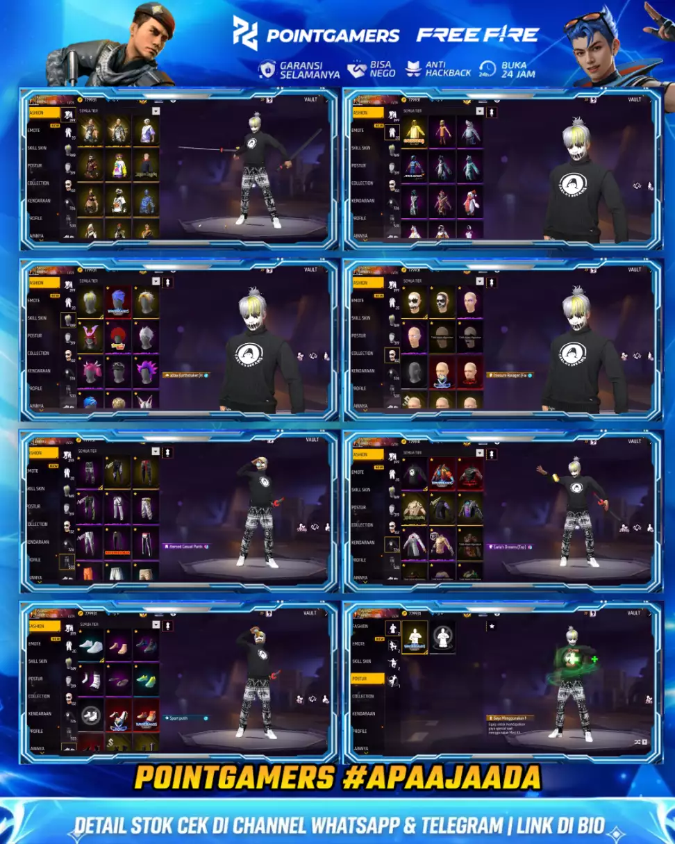 EVO : ADA 8 , MAX 5 OTW 6, SG2 : 6 RASA,UNGU, EVO, LUMUT, GOLDEN, MAMBA, BUNNY 2