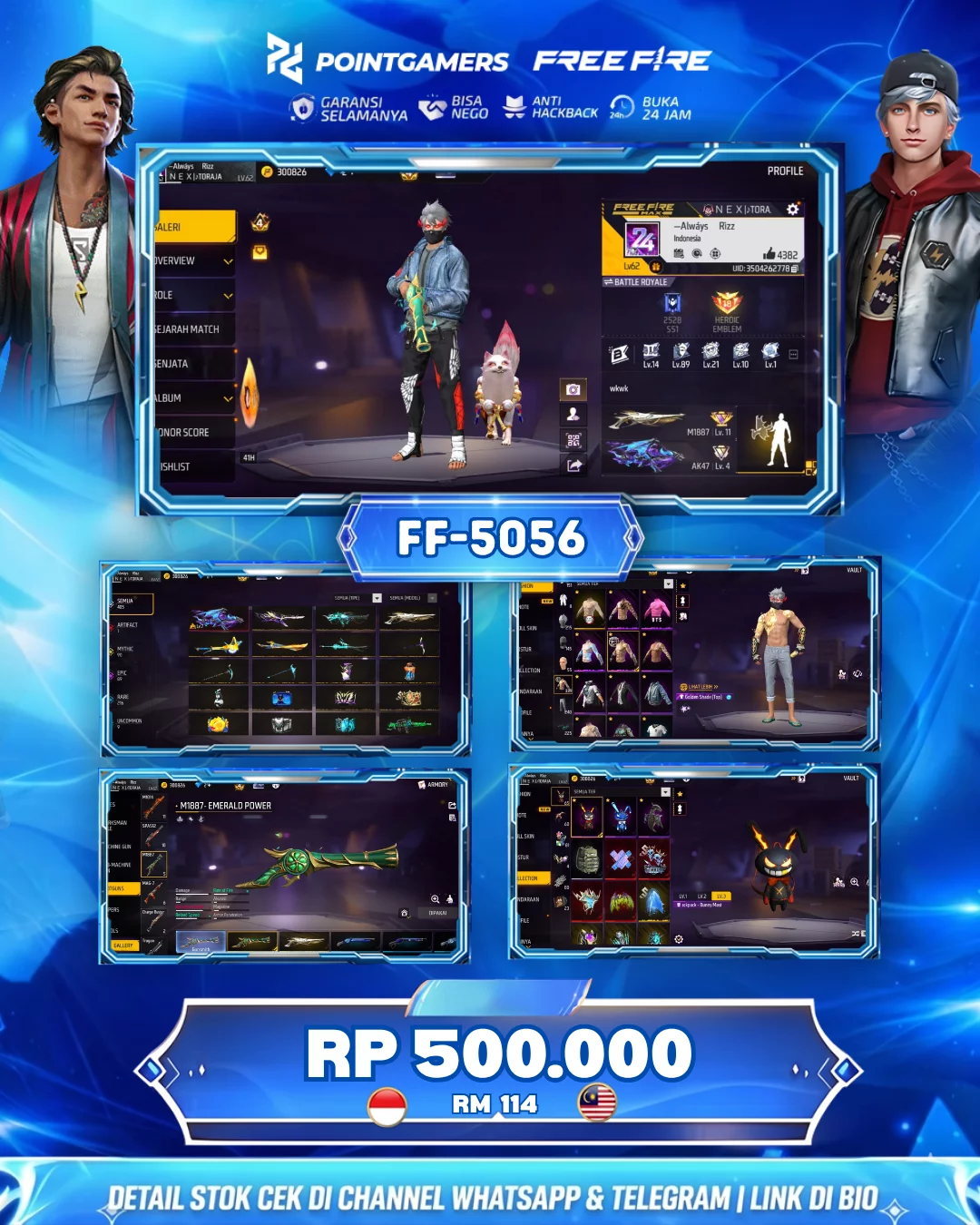 EVO ADA 1 MAX, SG2 : 5 RASA, GURUN, TROMPET, MAMBA, BUNNY PELURU SUCI 1