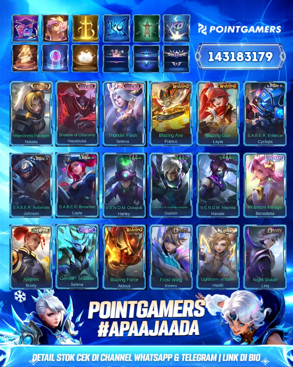 ALUCARD LEGEND, LAYLA LEGEND, LUNOX LEGEND 2