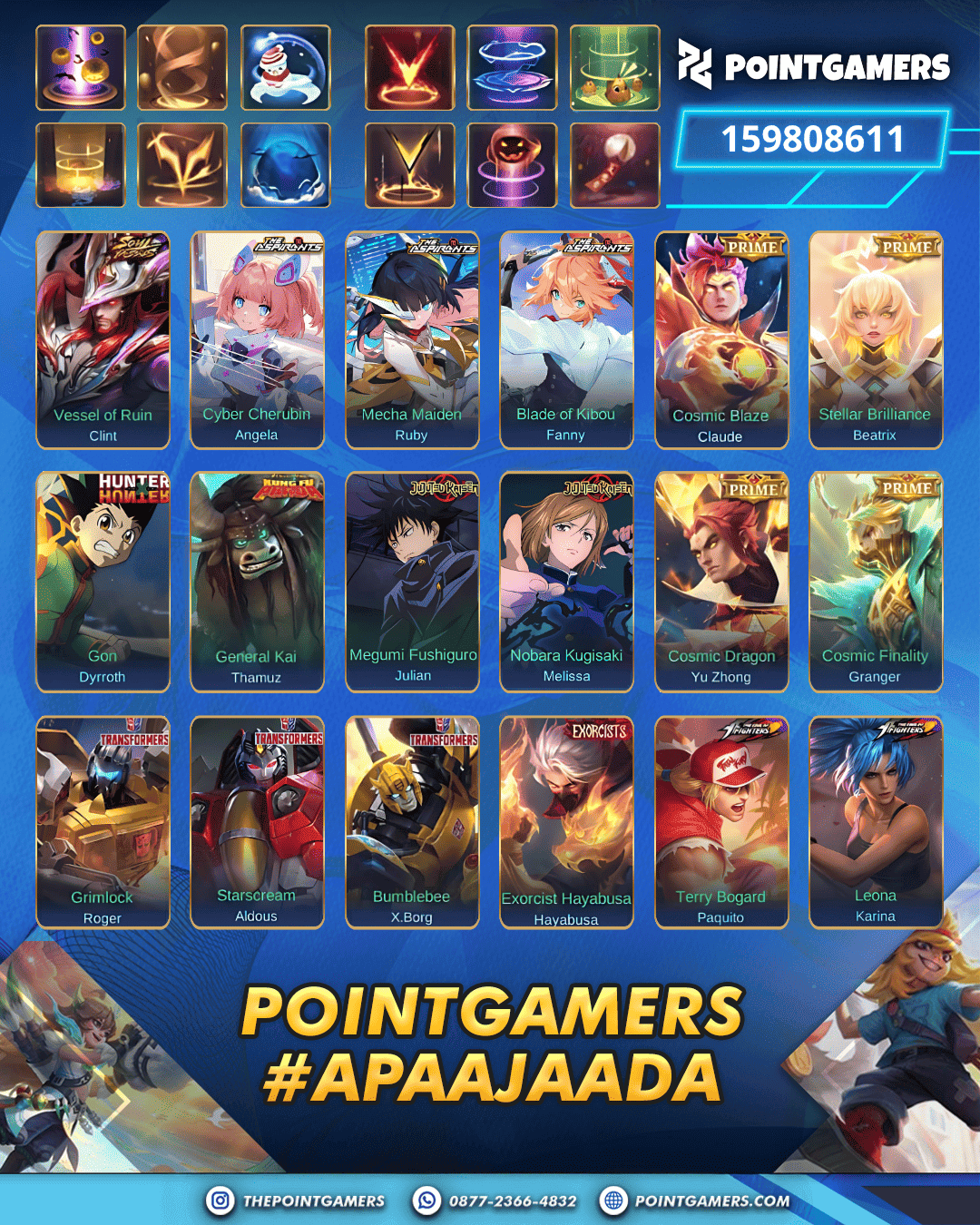 PROMO FREYA LEGEND, JOHNSON LEGEND, ALUCARD LEGEND, GUSION LEGEND 2