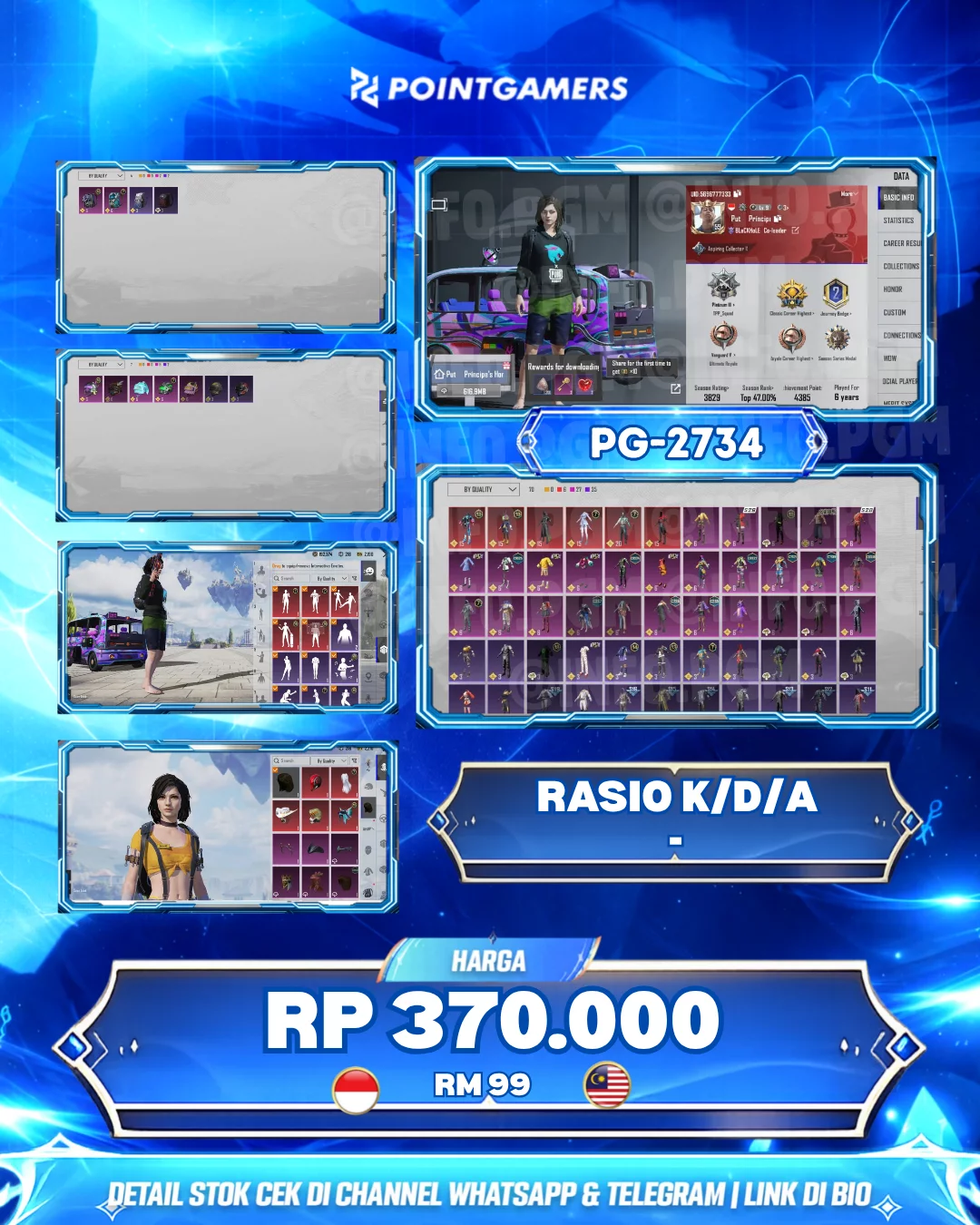 PG-2734 - MP5K RETRO PIXEL + LEVEL 1, PP-19 BIZON NIGHTSCAPE GLADIATOR + LEVEL 3(MAX)