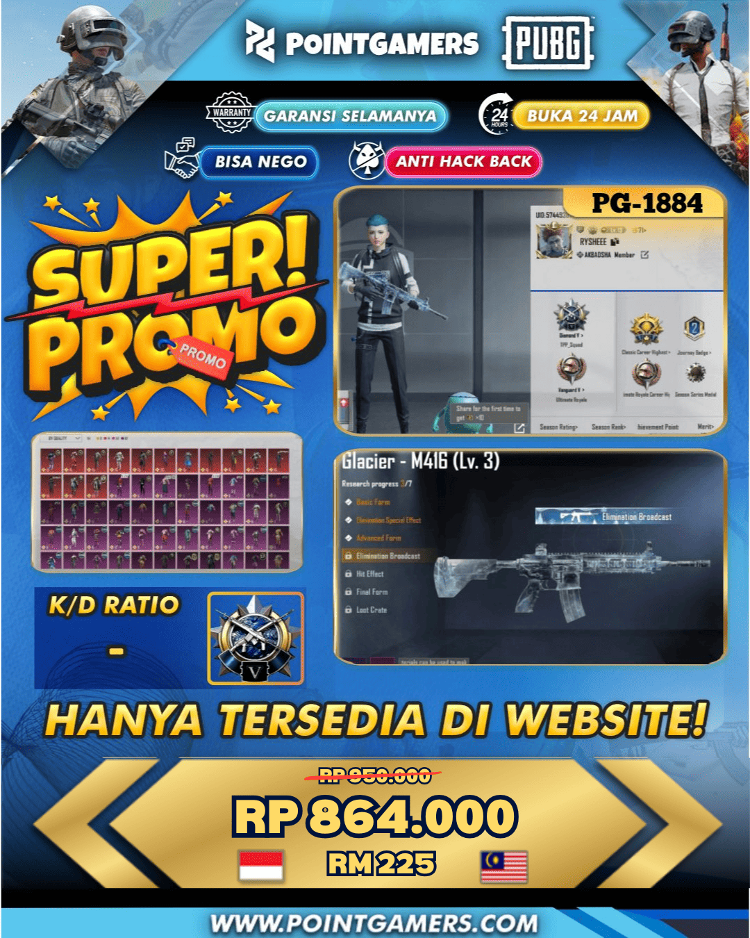 PG-1884 - PROMO M4 GLACIER LV 3, M762 UNICORN LV 2