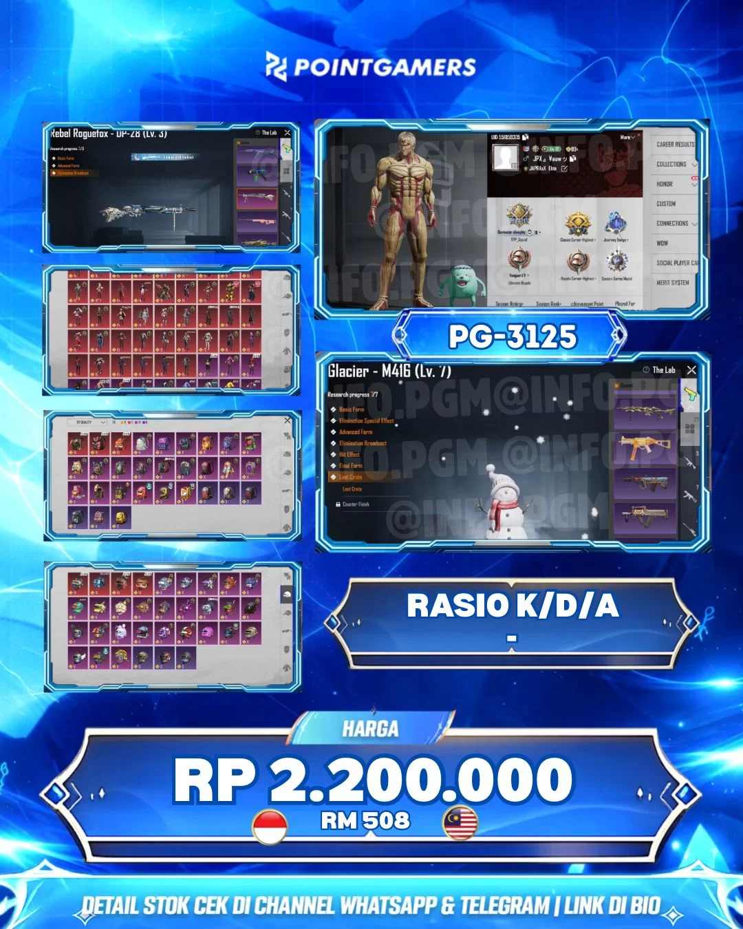 PG-3125 - M416 GLACIER LV.7, P90 GOLDEN TALON LV.5